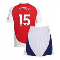 Camisa de Futebol Arsenal Jakub Kiwior #15 Equipamento Principal Infantil 2024-25 Manga Curta (+ Calças curtas)